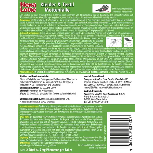 Kleider & Textilmottenfalle