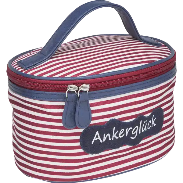 Beautycase rot / weiss gestreift