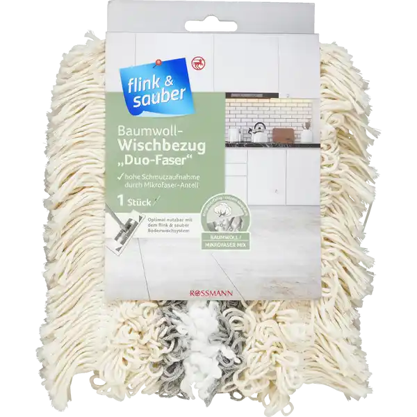 Baumwoll-Wischbezug Duo-Faser für Bodenwischplatte