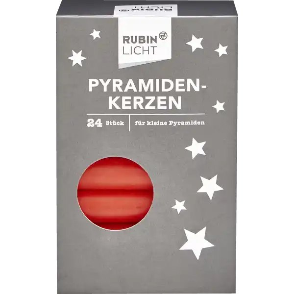 Pyramidenkerzen Rot 24er-Pack