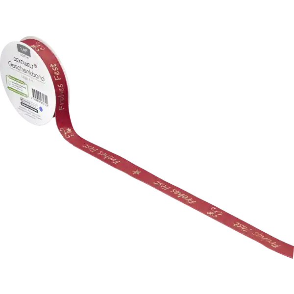 Geschenkband Frohes Fest rot