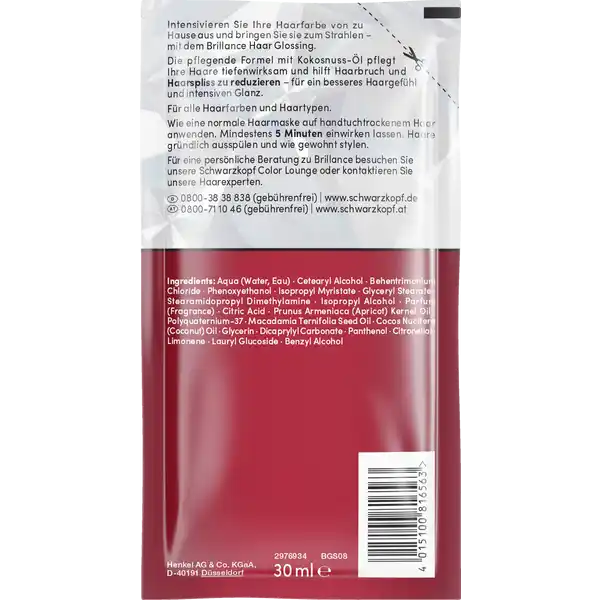 BRILLANCE Glanz-Behandlung Haar Glossing Sachet Neutral