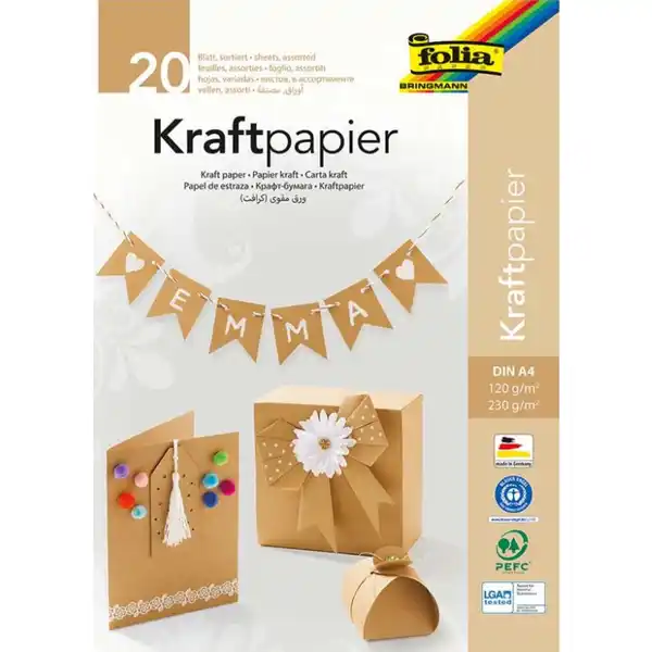 Kraftpapier und Kraftkarton, 20 Blatt