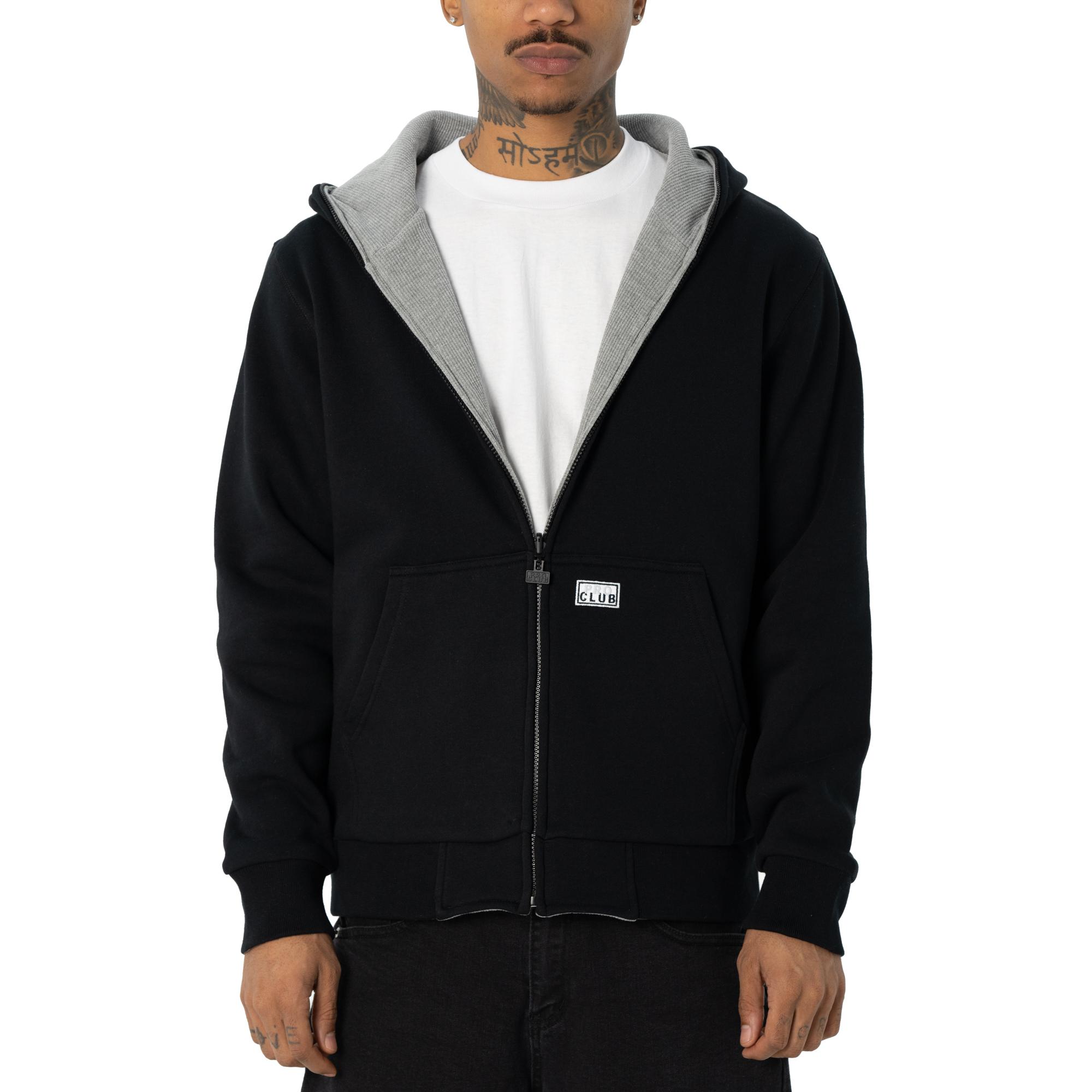Pro Club Men's Heavyweight Basic Reversible Thermal Zip-Up Hoodie