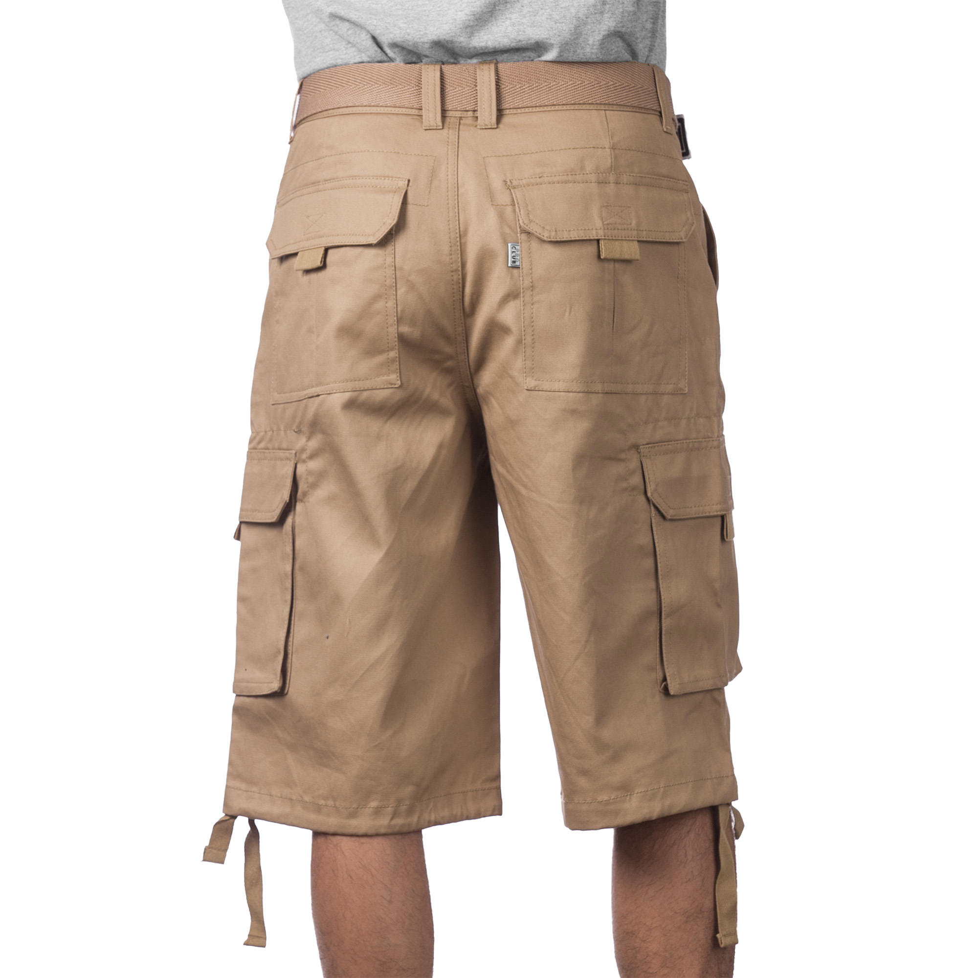 Pro Club Men's Cotton Twill Cargo Shorts With Belt