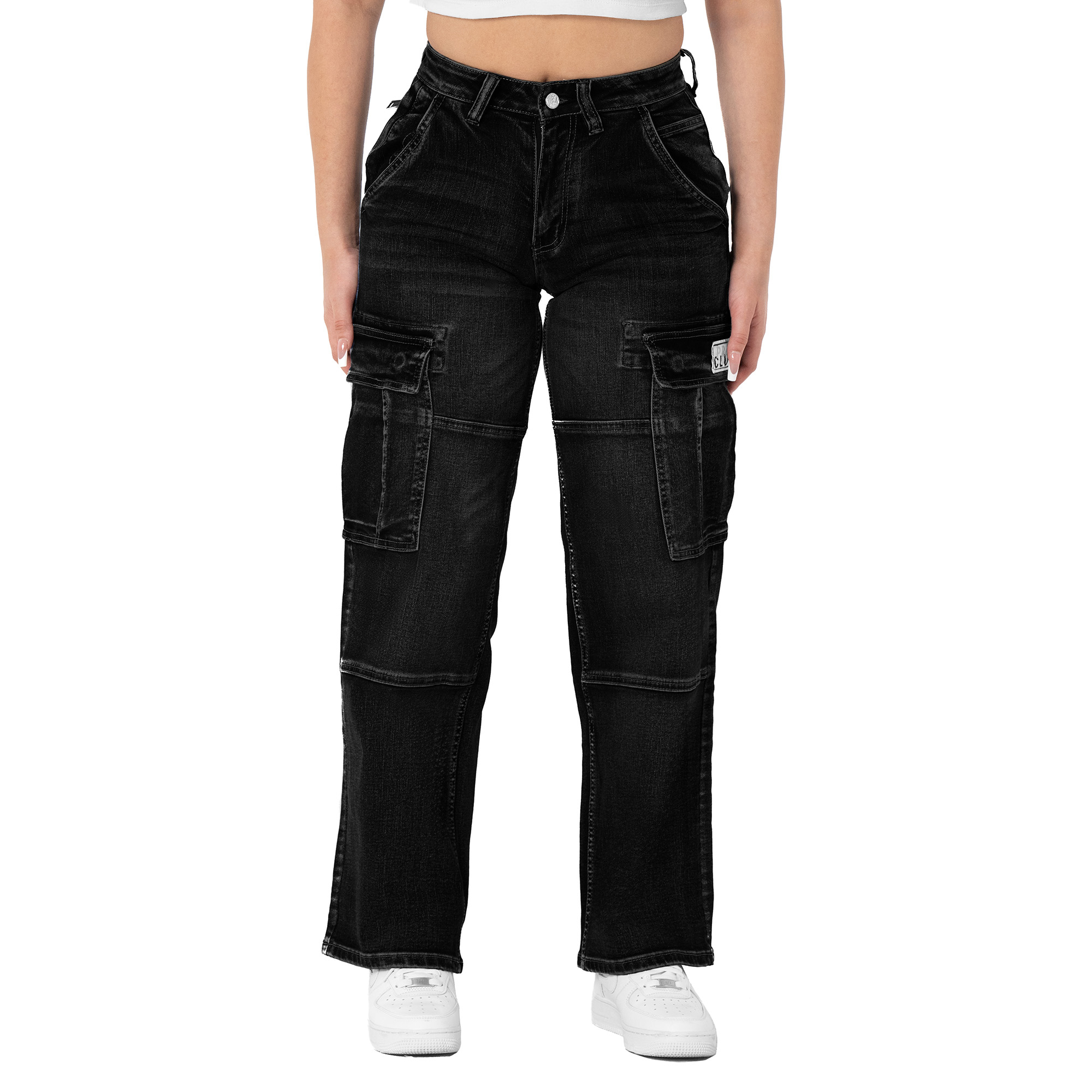 Pro Club Women's Heavyweight Baggy Fit Denim Cargo Pant