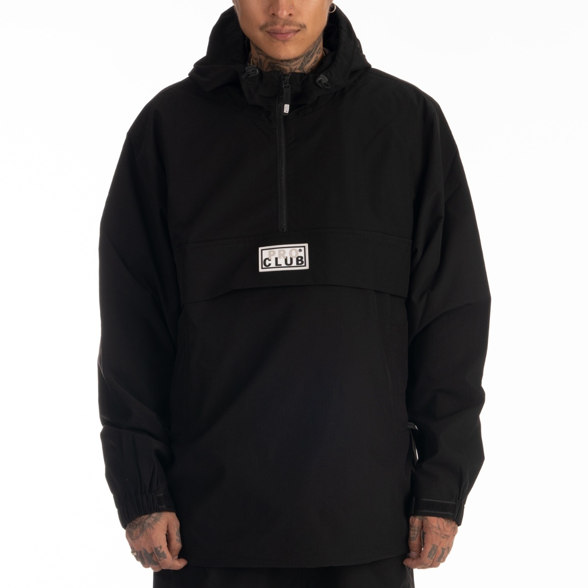 Pro Club Men's Nylon Hooded Pullover Anorak Jacket