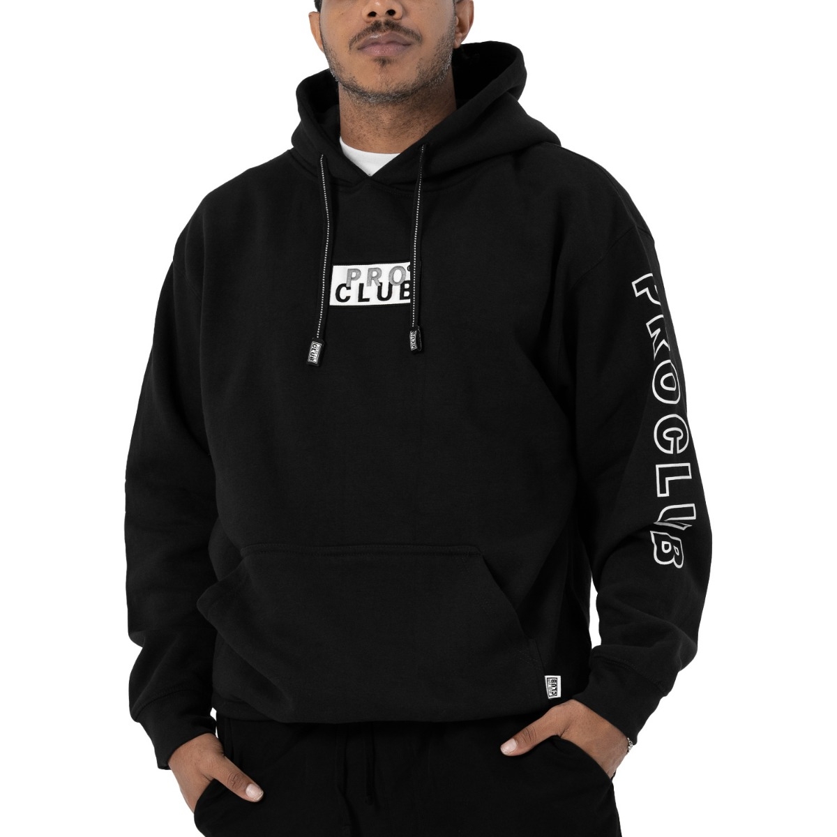 Pro Club Men's Embroidered Logo Heavyweight Pullover Hoodie (13oz)