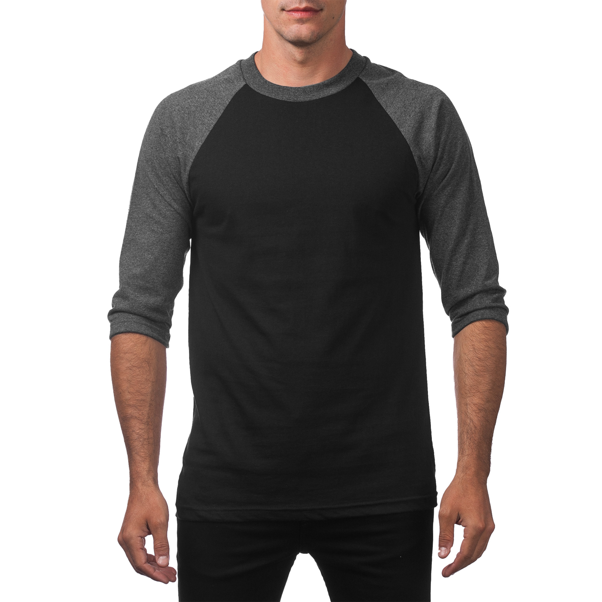 Pro Club Men's 3/4 Sleeve Crew Neck Baseball Shirt