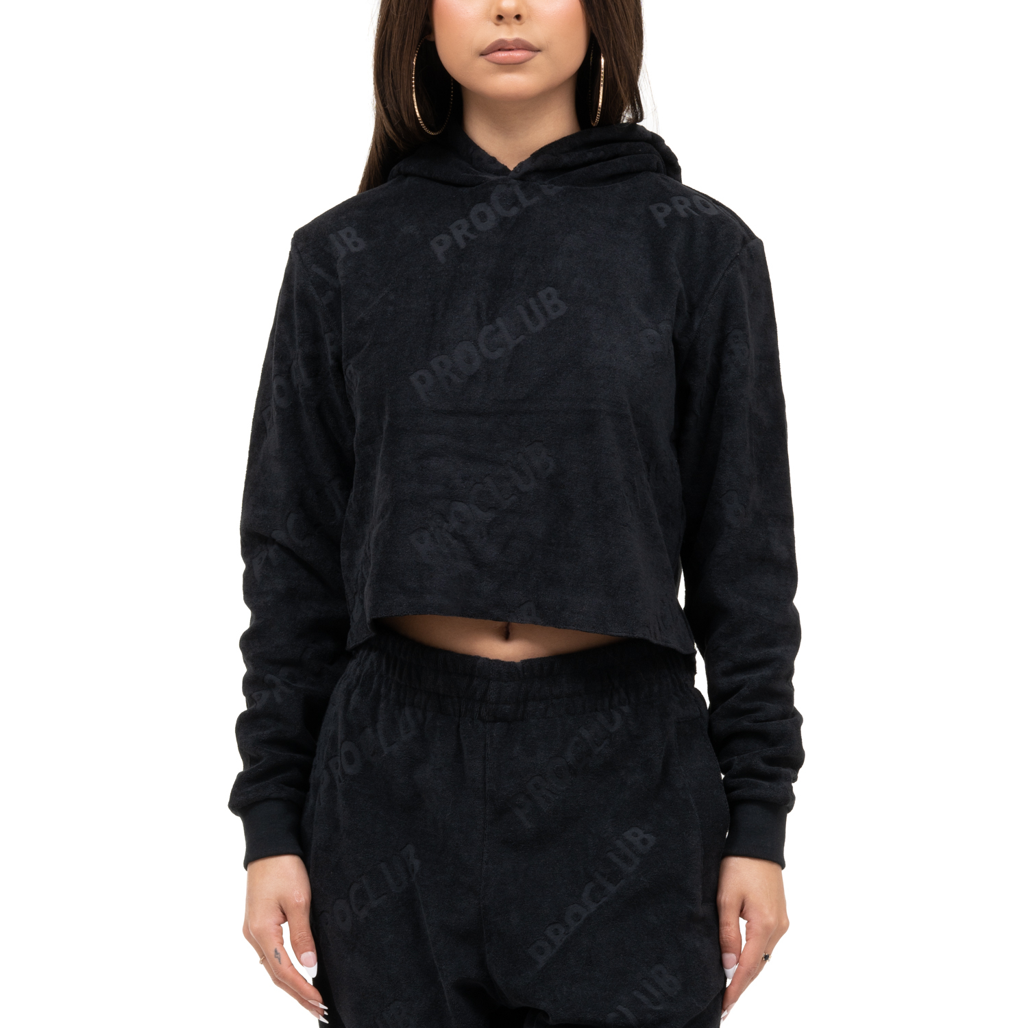Pro Club Women's Comfort Terry Cloth Cropped Hoodie