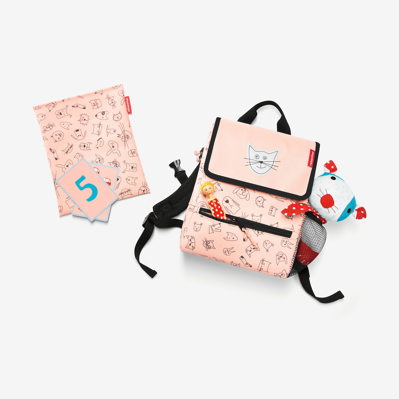 backpack kids cats and dogs rose