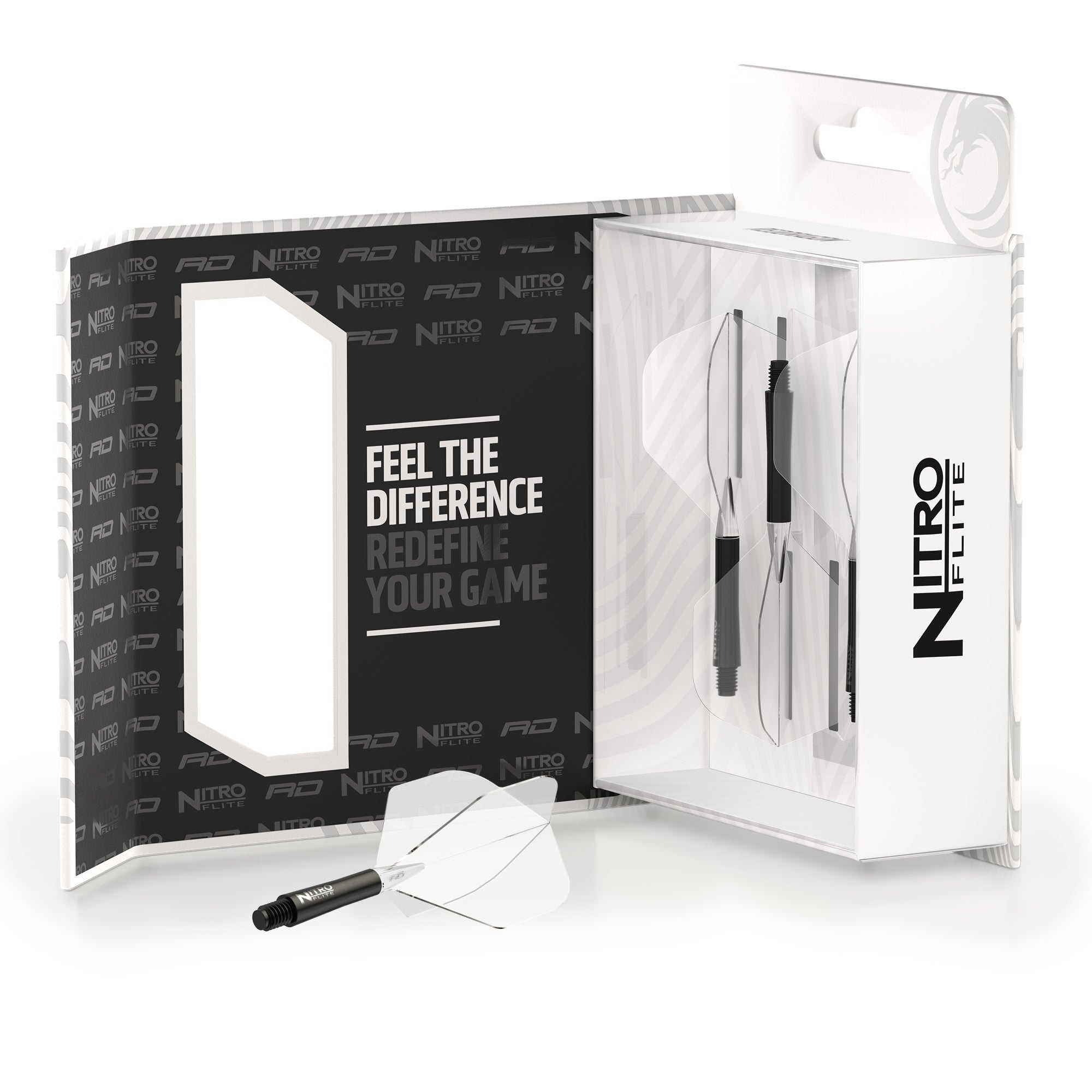 Nitro Flite - Integrated Flight and Shaft Black & Clear