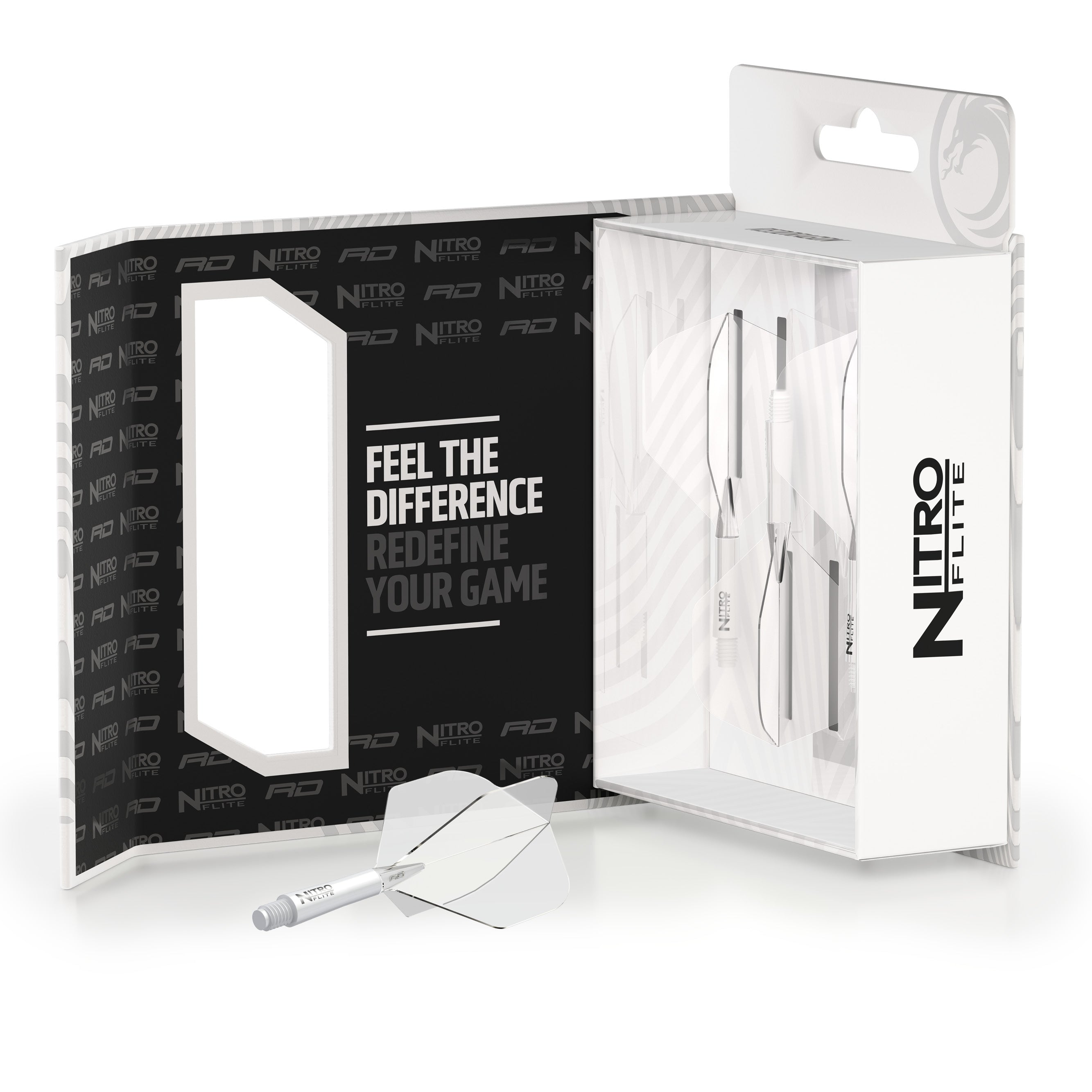 Nitro Flite - Integrated Flight and Shaft White & Clear