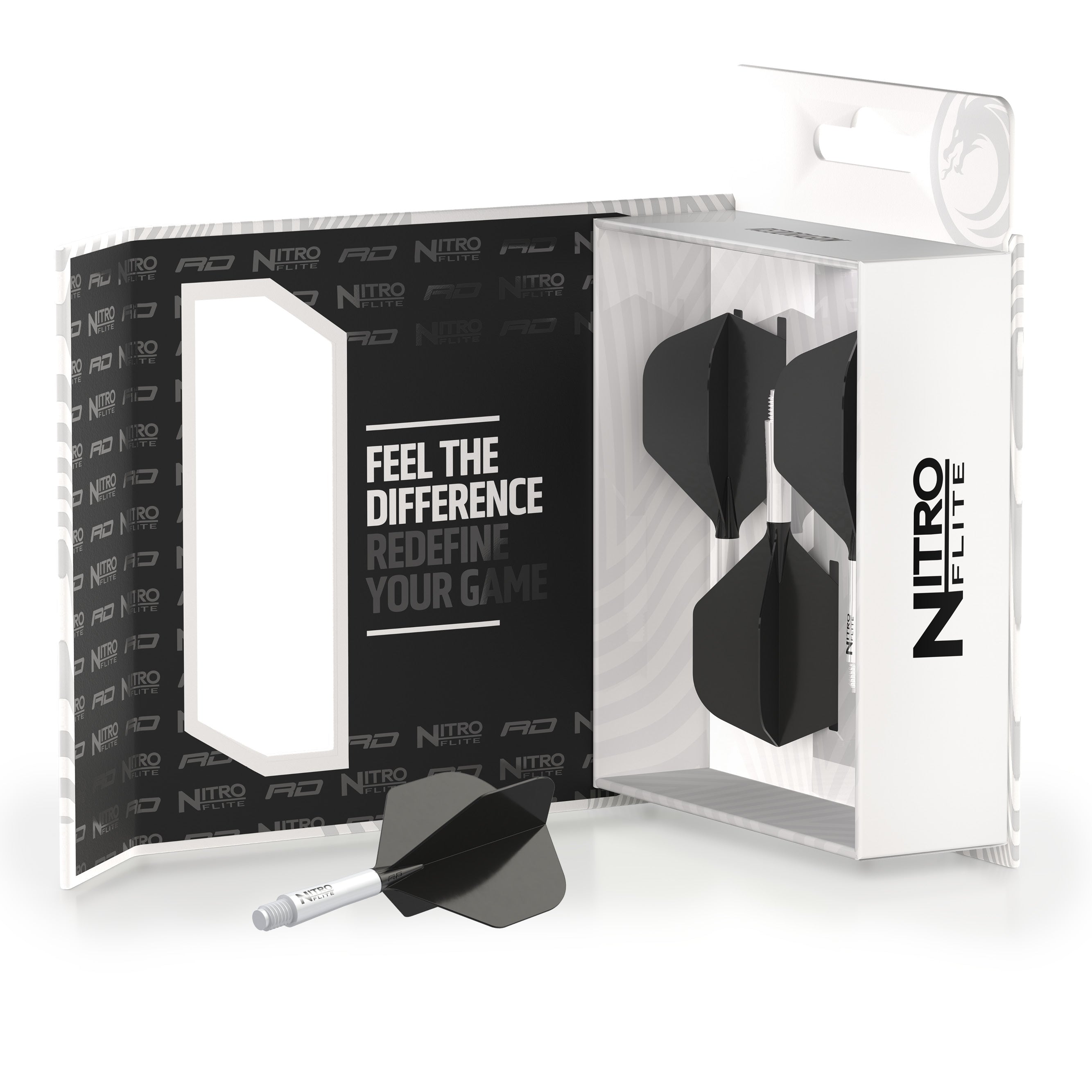 Nitro Flite - Integrated Flight and Shaft White & Black