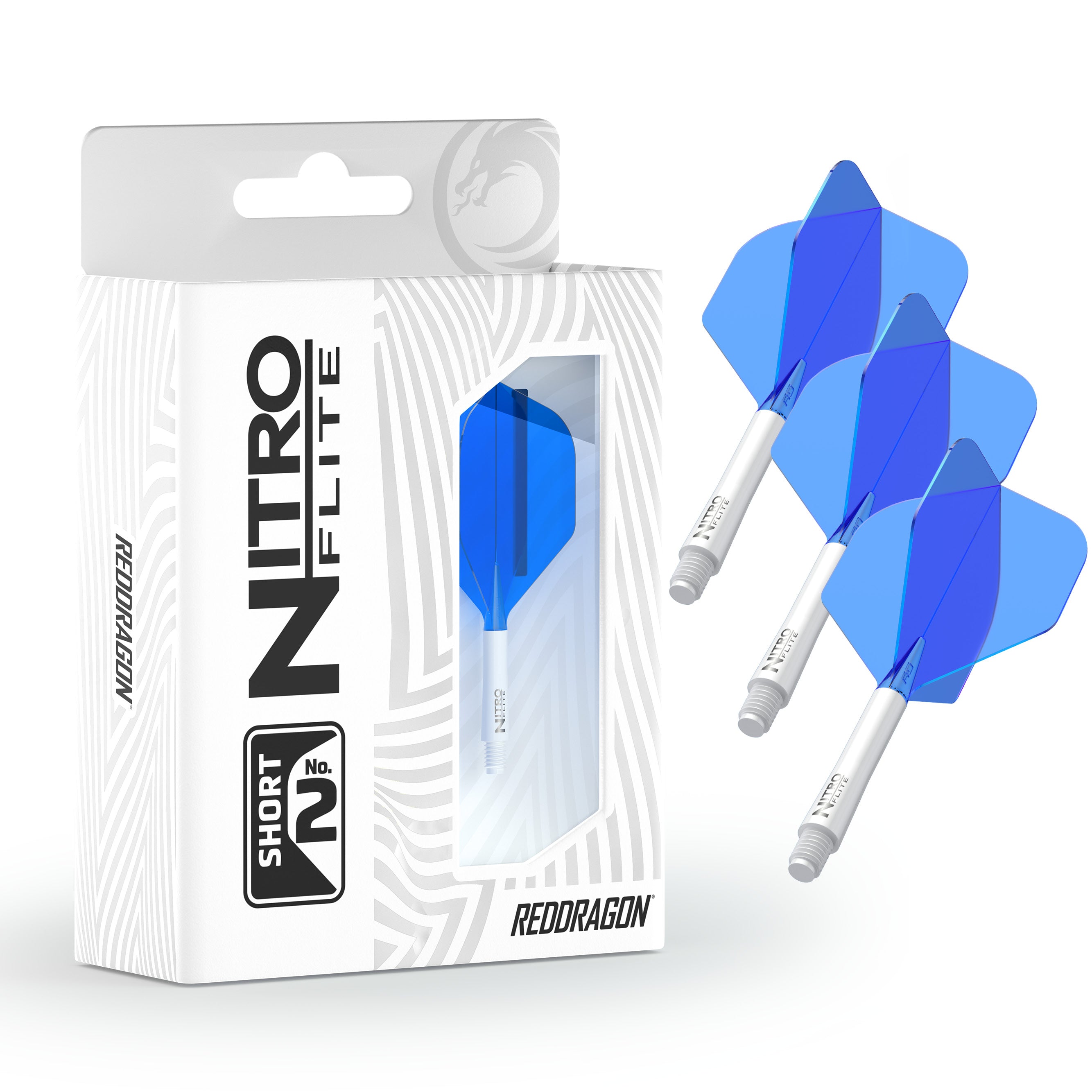 Nitro Flite - Integrated Flight and Shaft White & Blue