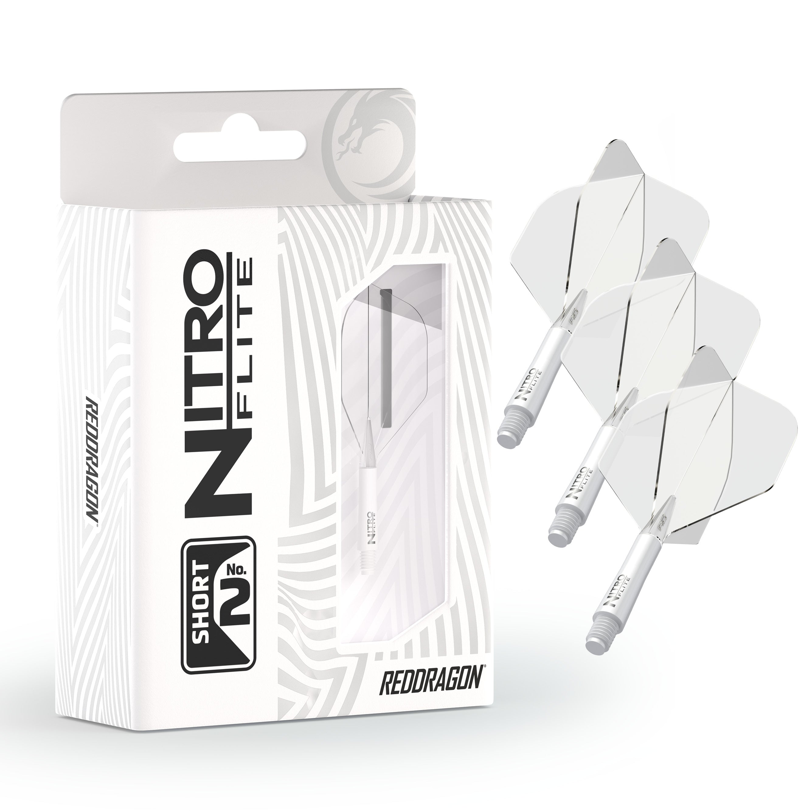 Nitro Flite - Integrated Flight and Shaft White & Clear