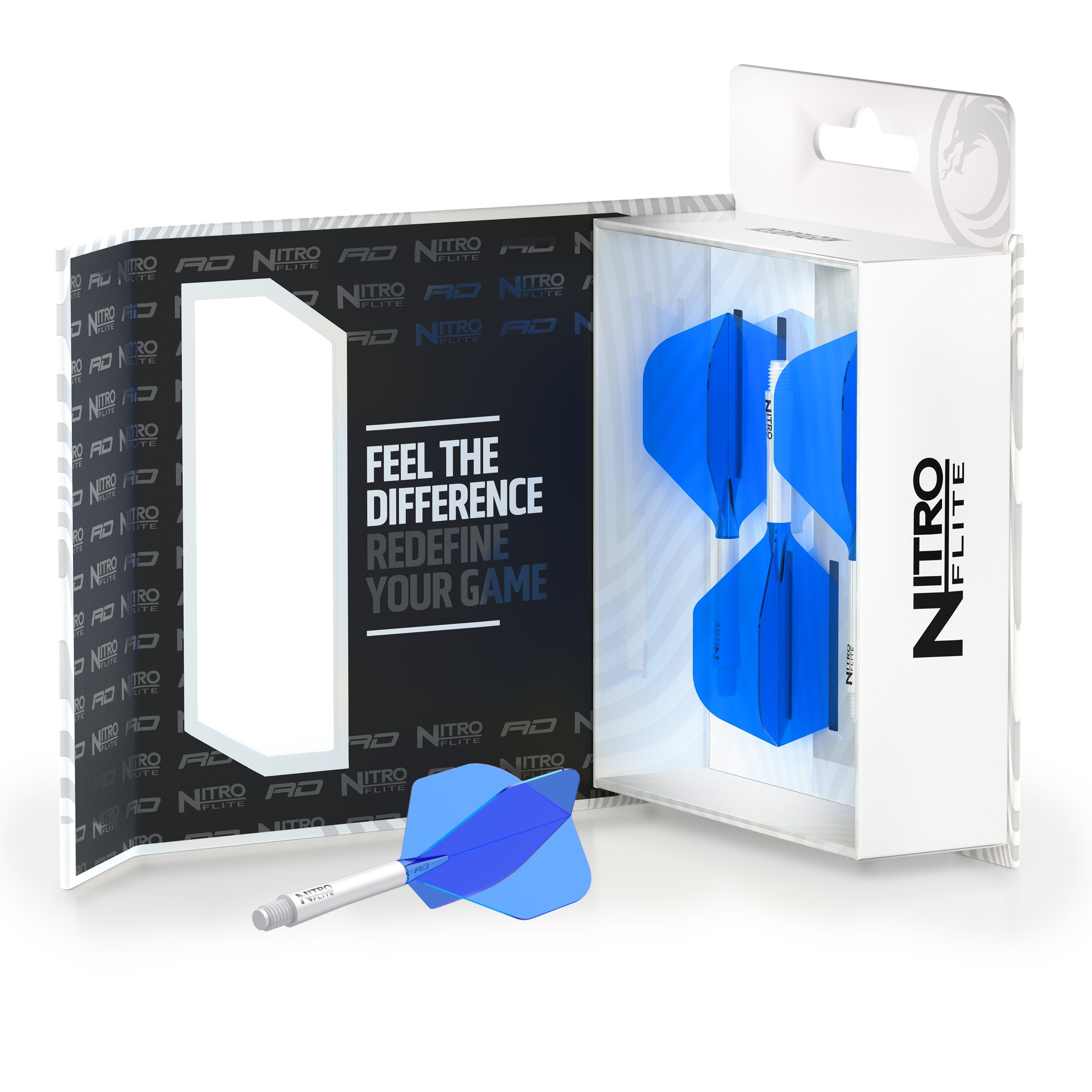 Nitro Flite - Integrated Flight and Shaft White & Blue