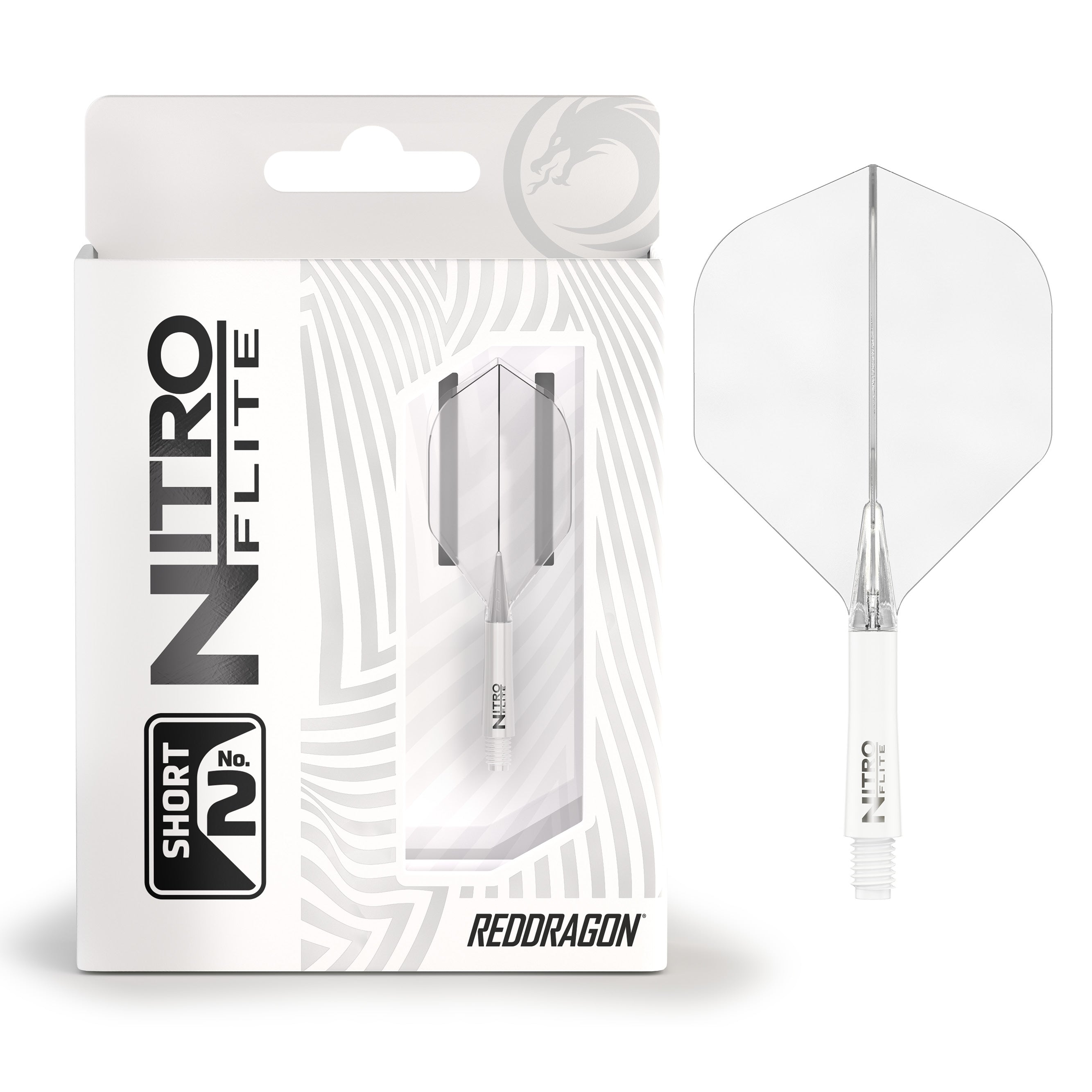 Nitro Flite - Integrated Flight and Shaft White & Clear