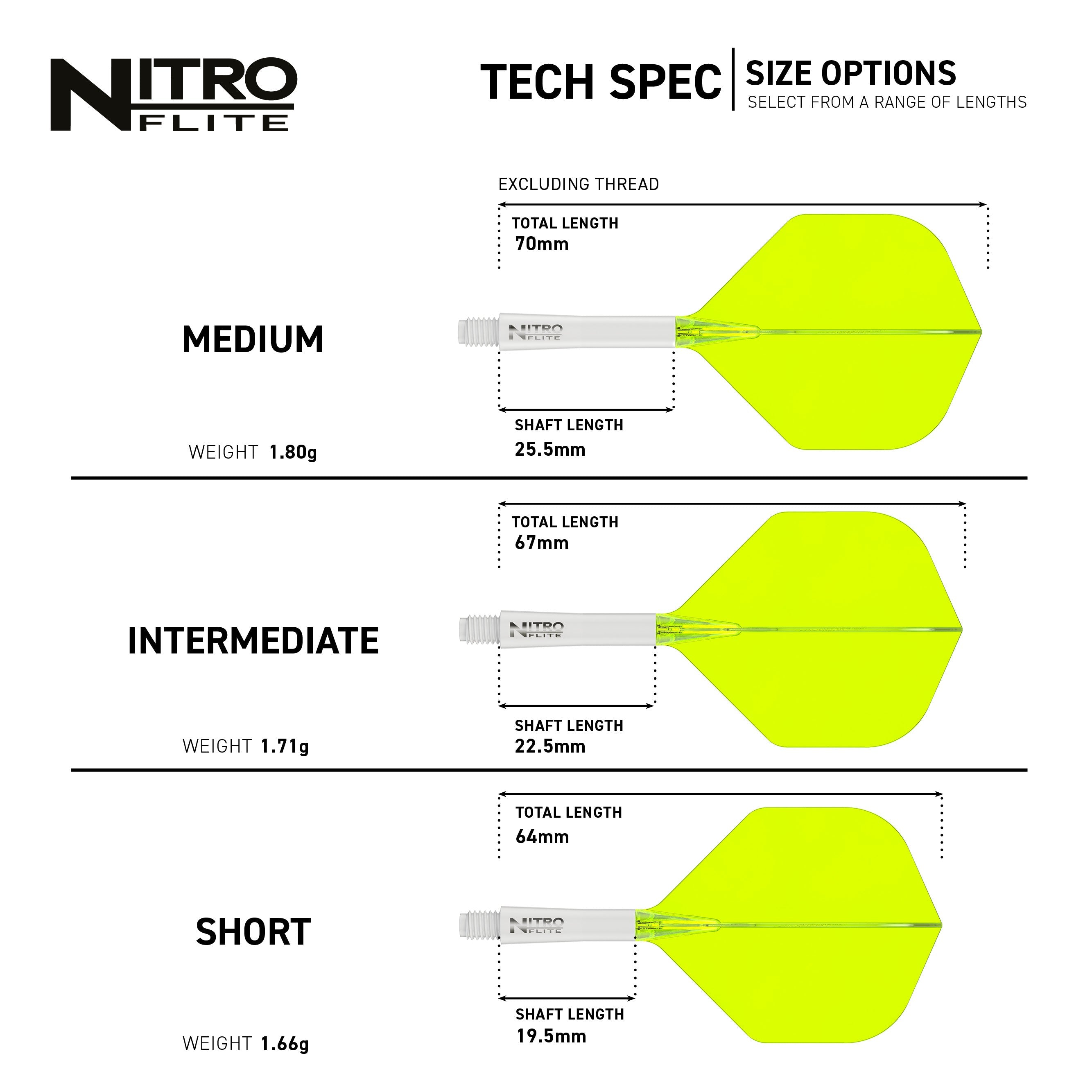 Nitro Flite - Integrated Flight and Shaft White & Yellow