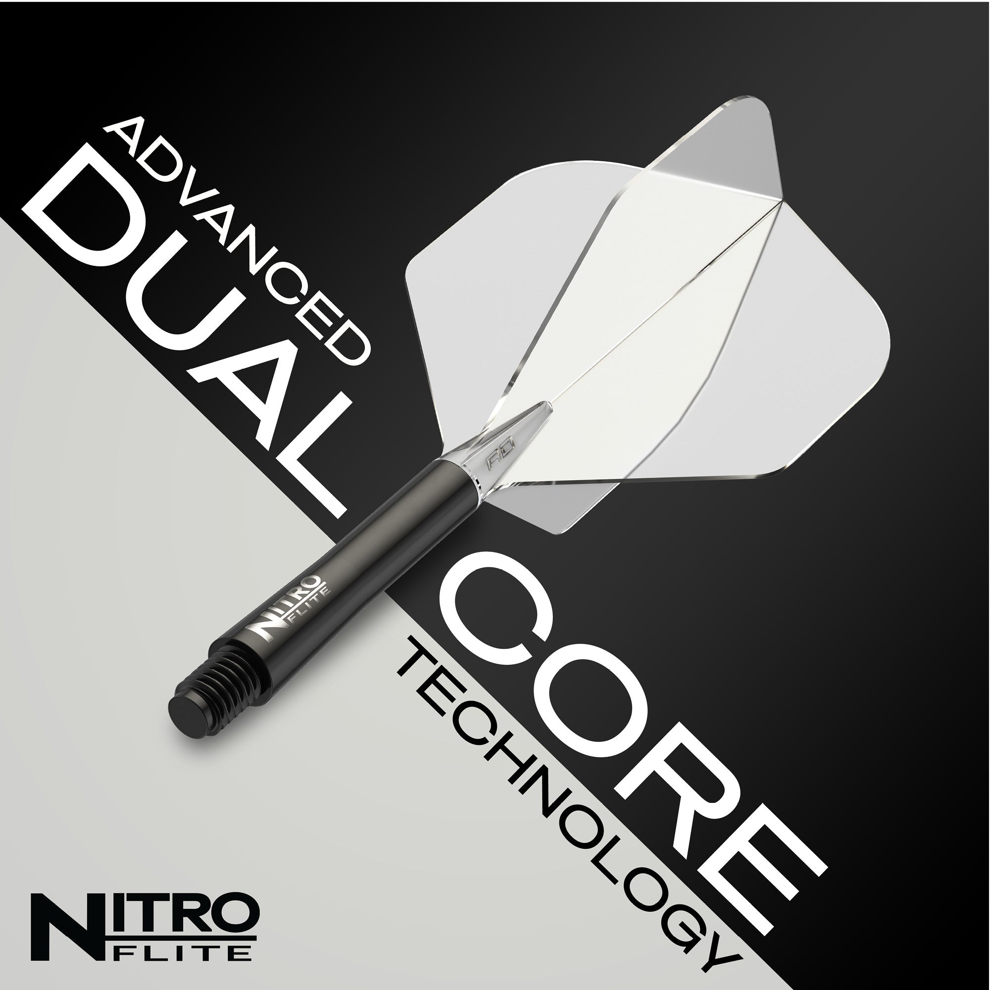 Nitro Flite - Integrated Flight and Shaft Black & Clear