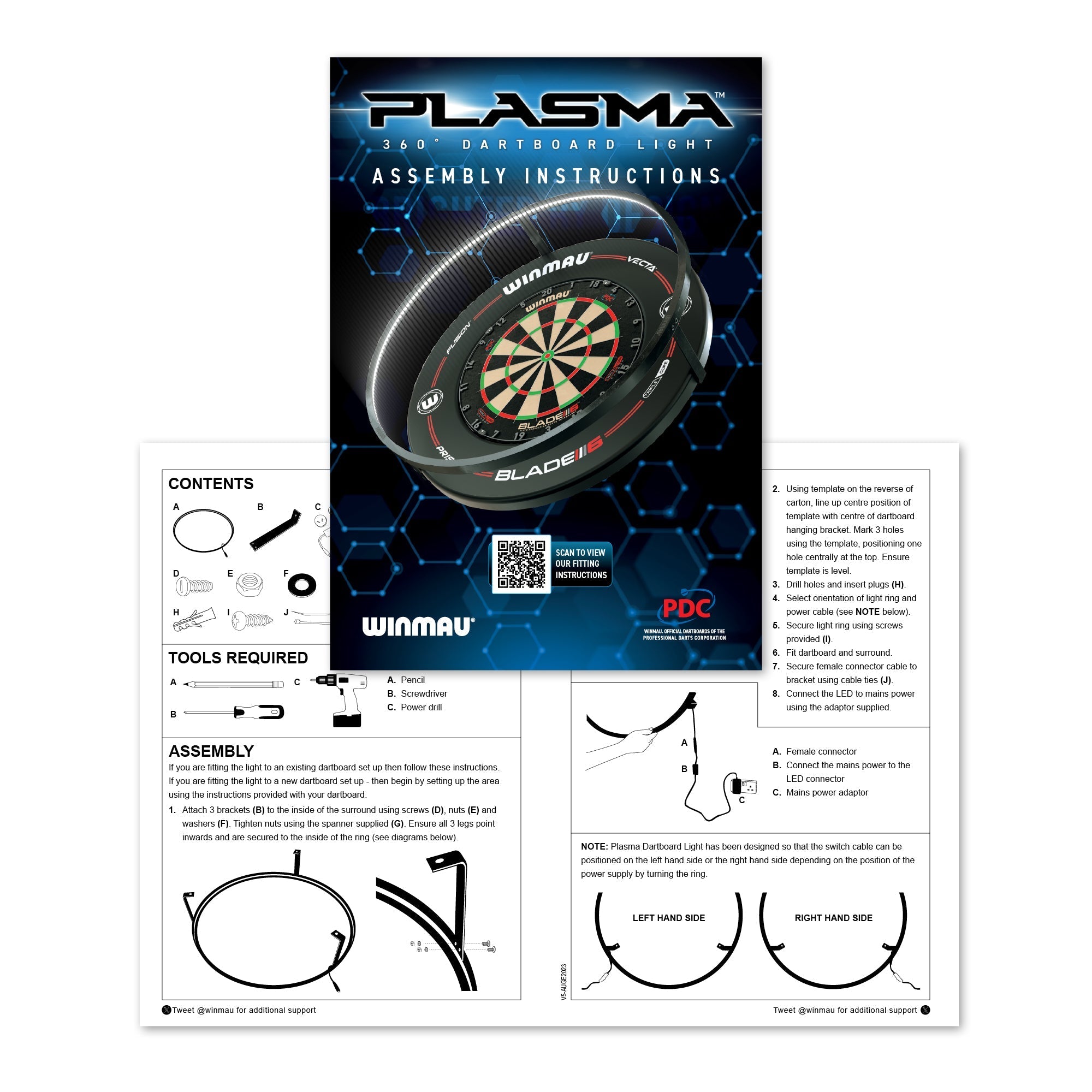 Plasma Dartboard Light & Black Proline Surround Bundle