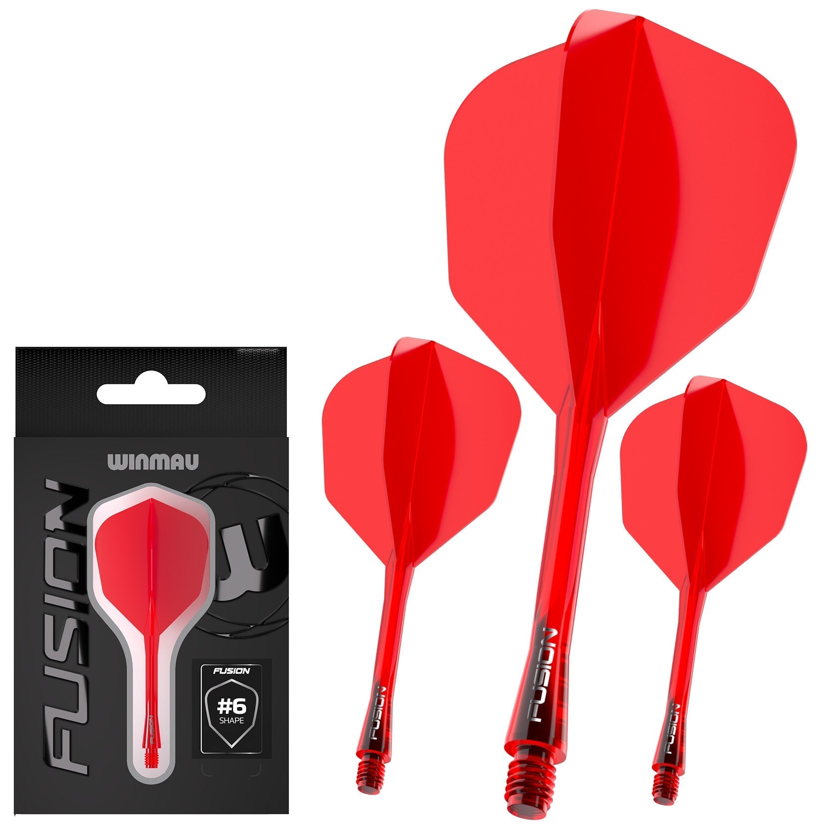 Fusion #6 Integrated Flight & Shaft Red (Translucent)