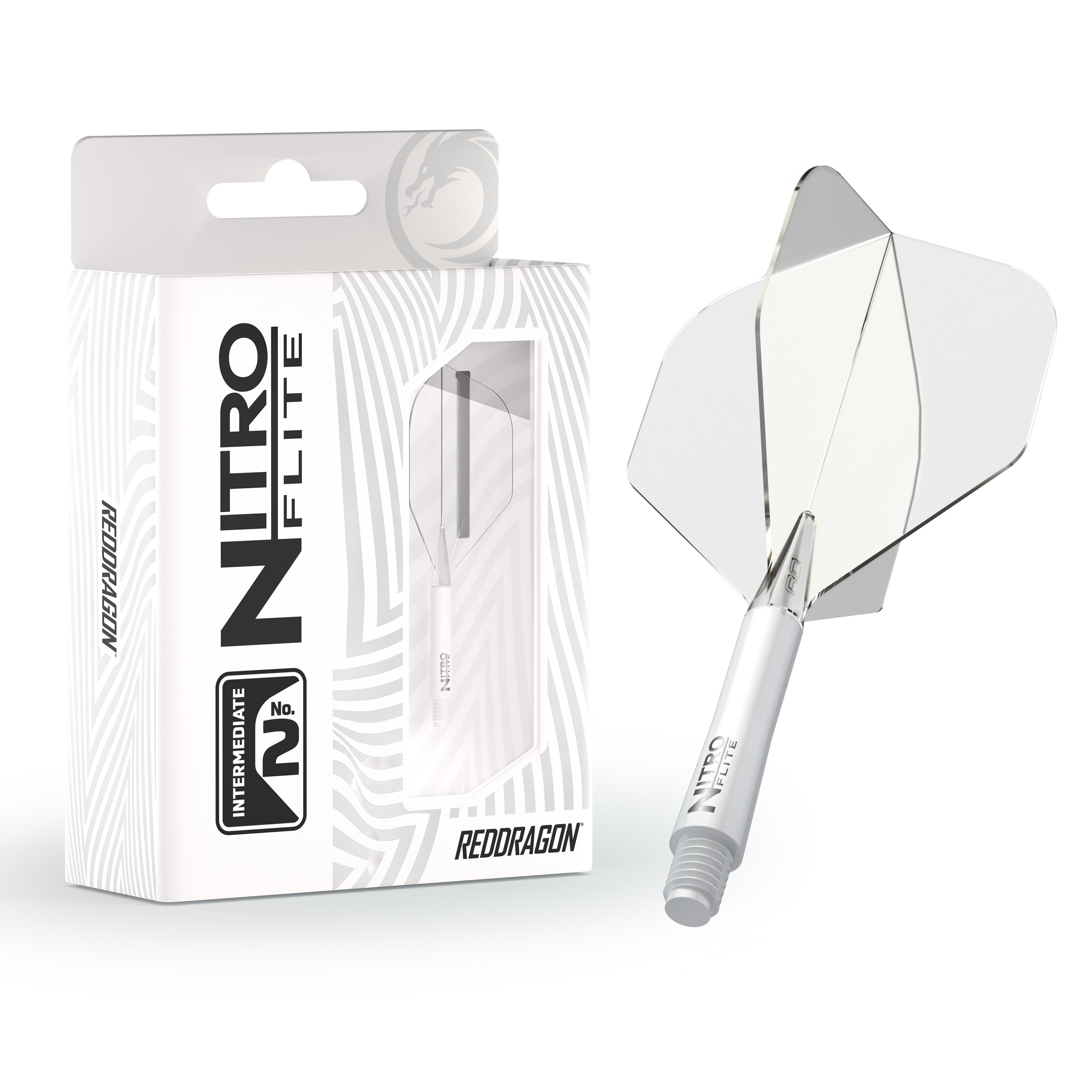 Nitro Flite - Integrated Flight and Shaft White & Clear