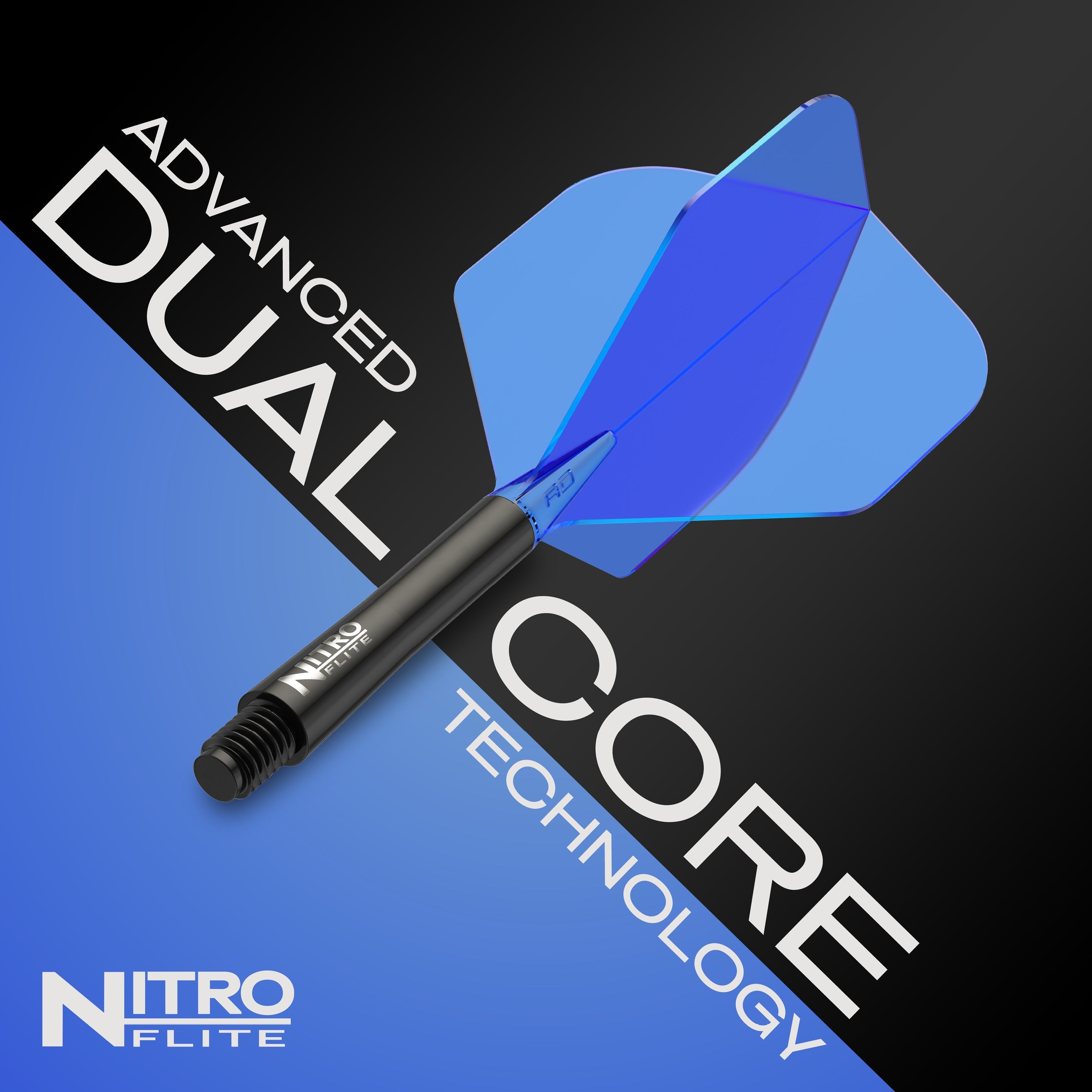 Nitro Flite - Integrated Flight and Shaft Black & Blue