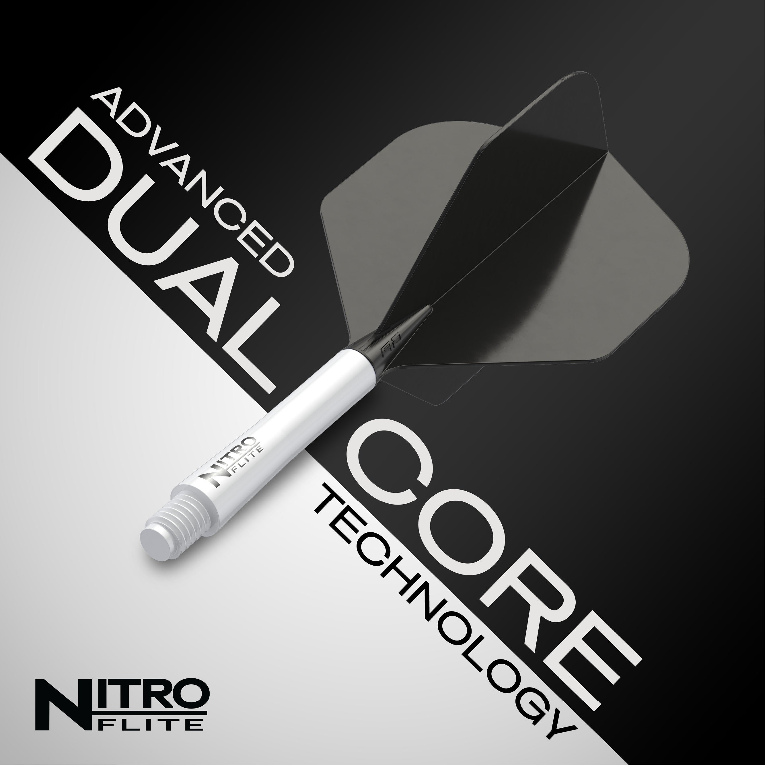Nitro Flite - Integrated Flight and Shaft White & Black