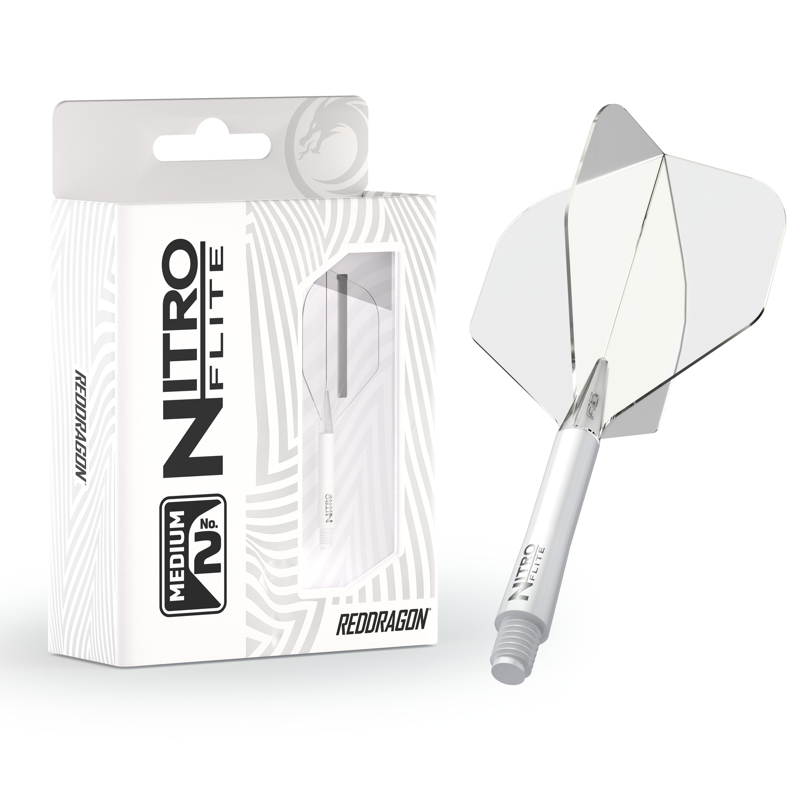 Nitro Flite - Integrated Flight and Shaft White & Clear