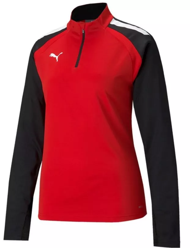 Long-sleeve T-shirt Puma teamLIGA 1 4 Zip Top W Red- Bla