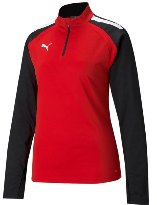 Long-sleeve T-shirt Puma teamLIGA 1 4 Zip Top W Red- Bla