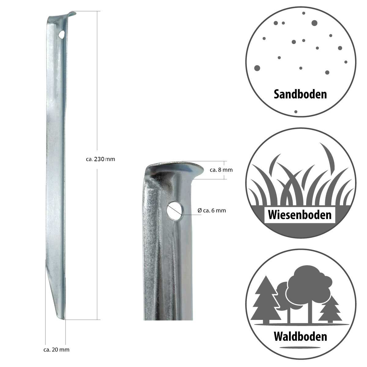 AMANKA 10 stalen V-profiel tentharingen