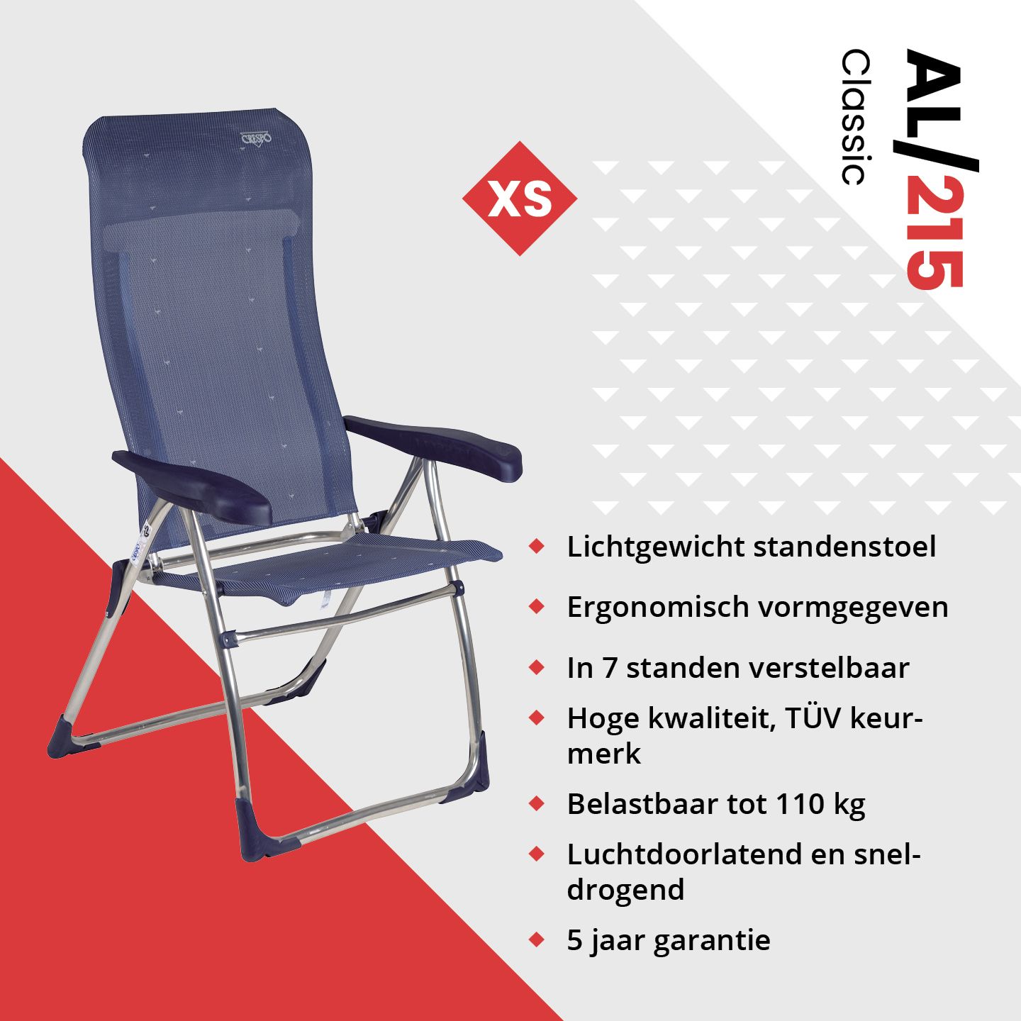 Crespo AL-215 Dark Blue standenstoel