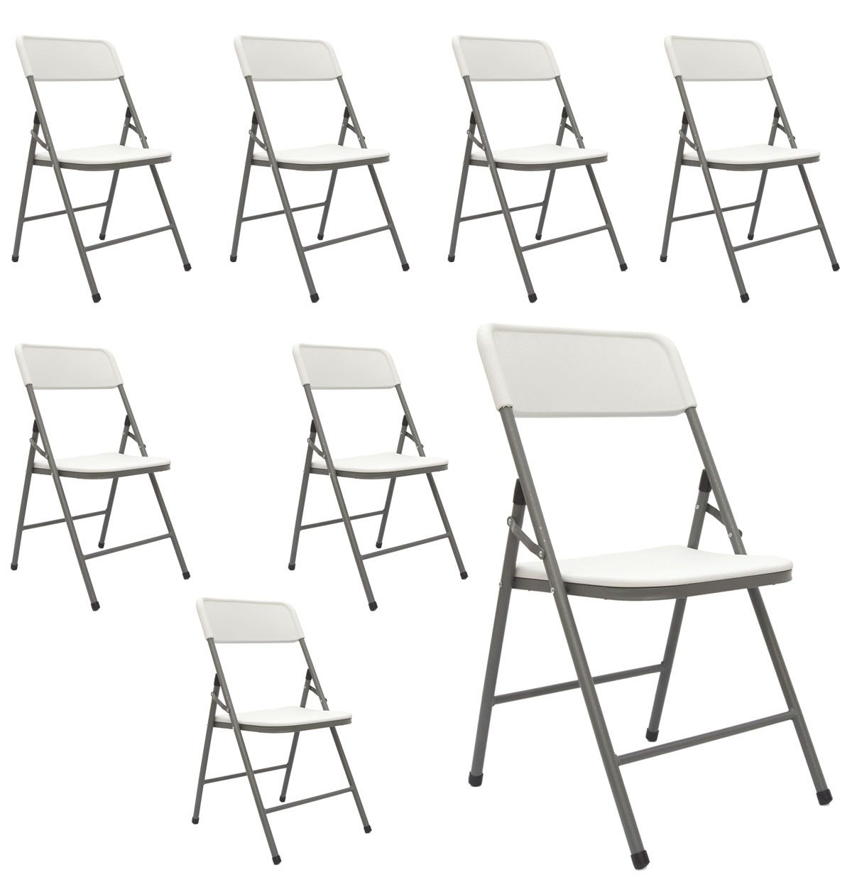 AMANKA set van 8 witte klapstoelen