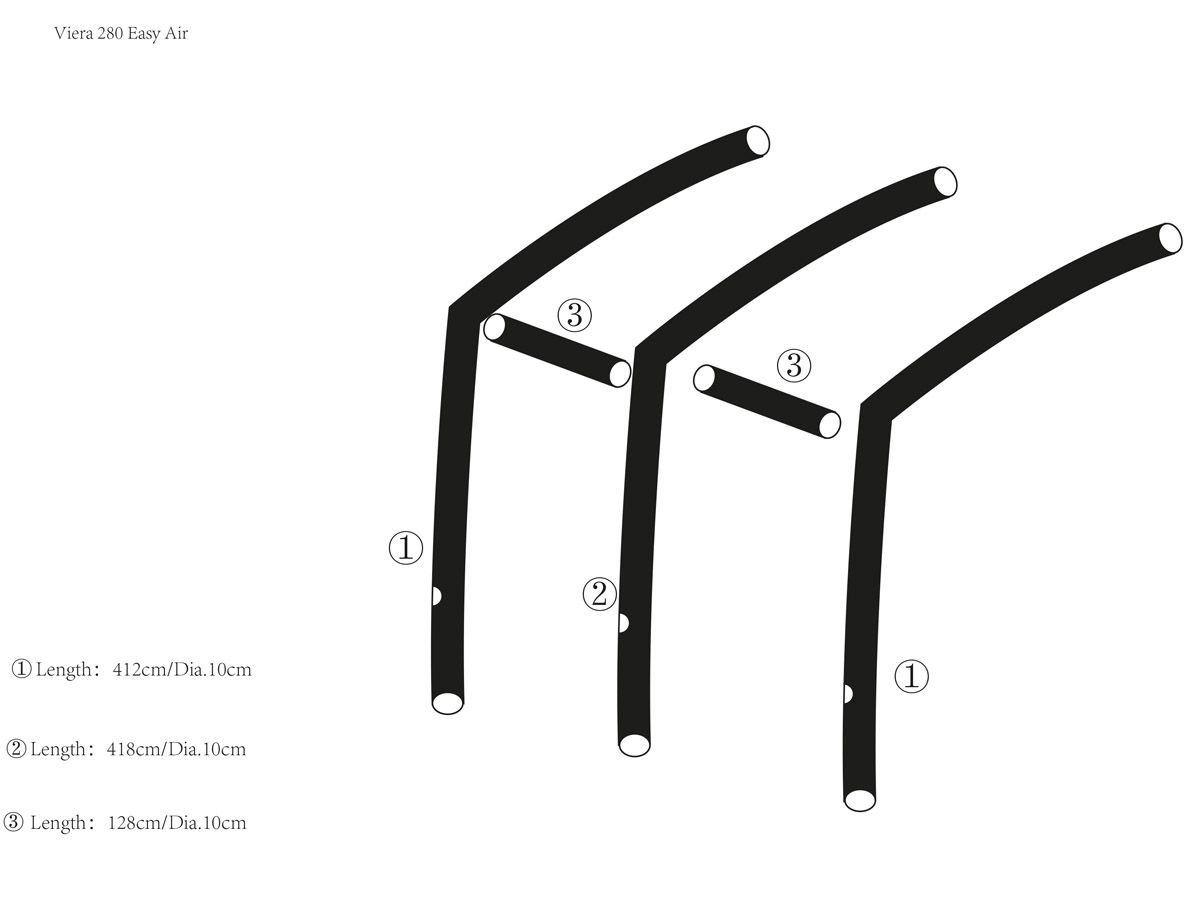 Obelink Viera/Palma 280/390 Easy Air hoofd airtube links/rechts