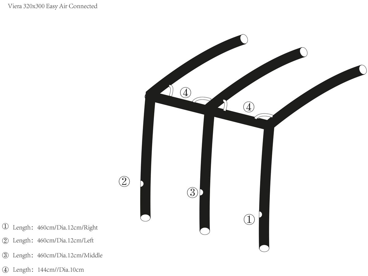 Obelink Viera/Monaco/Ambassador 320/380/420 Easy Air Connected hoofd airtube rechts