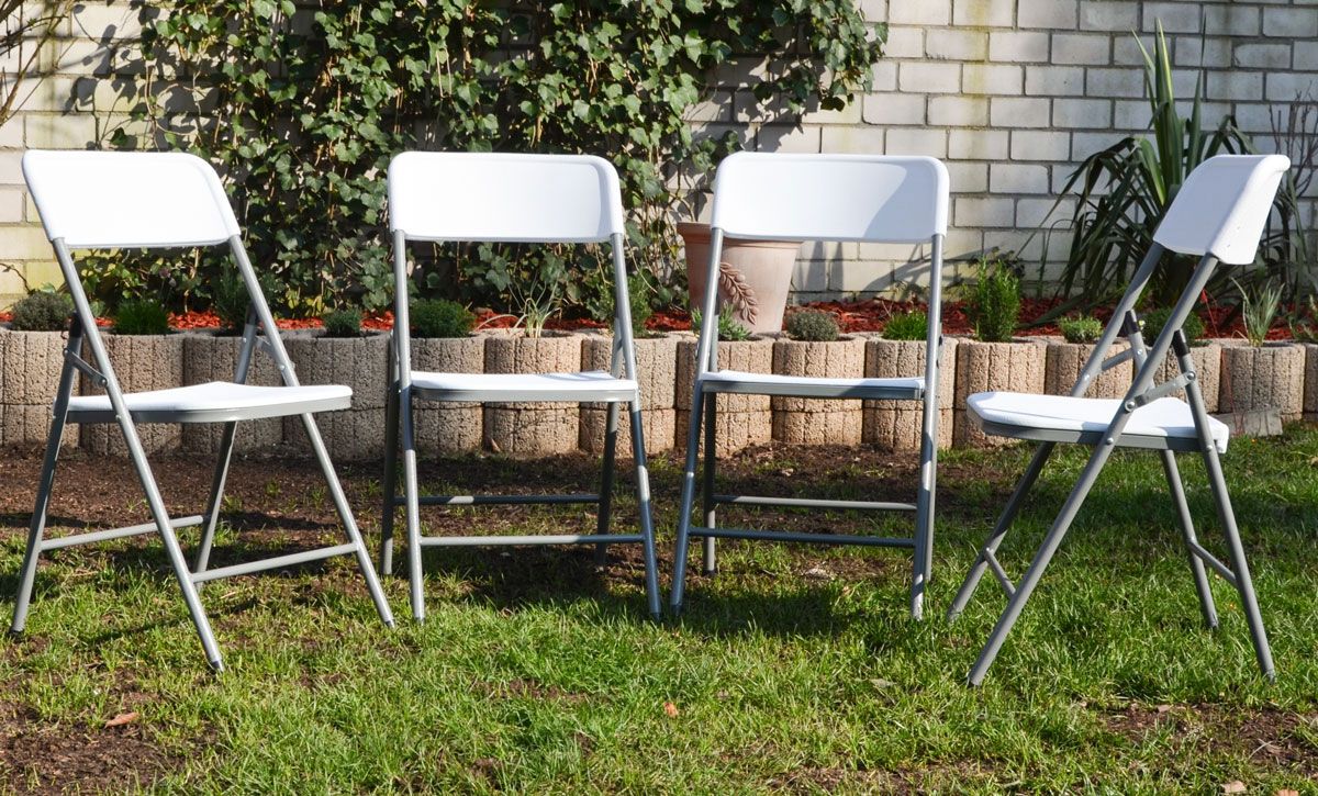 AMANKA set van 8 witte klapstoelen