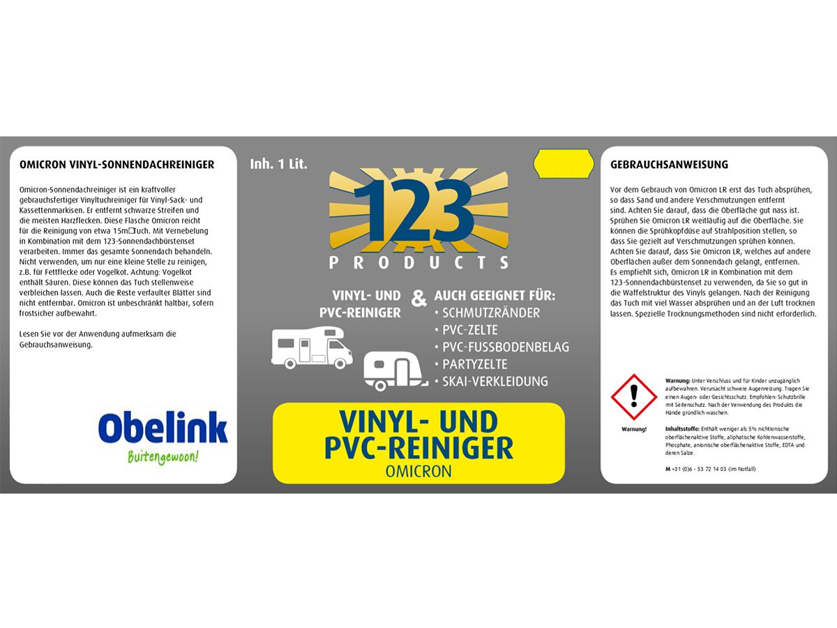 123 Products Omicron PVC- en Vinyl reiniger