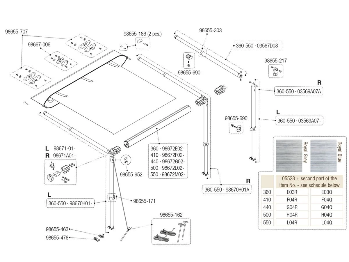 Fiamma Eindstop railstoppers