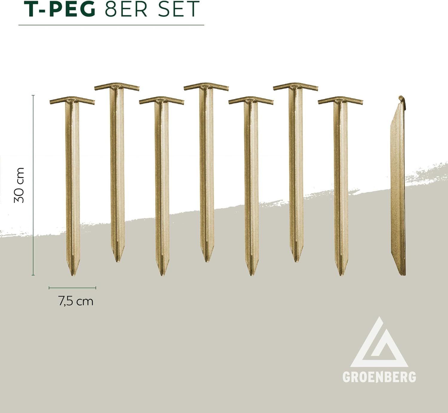 Groenberg T-peg 30 cm tentharingen - 8 stuks