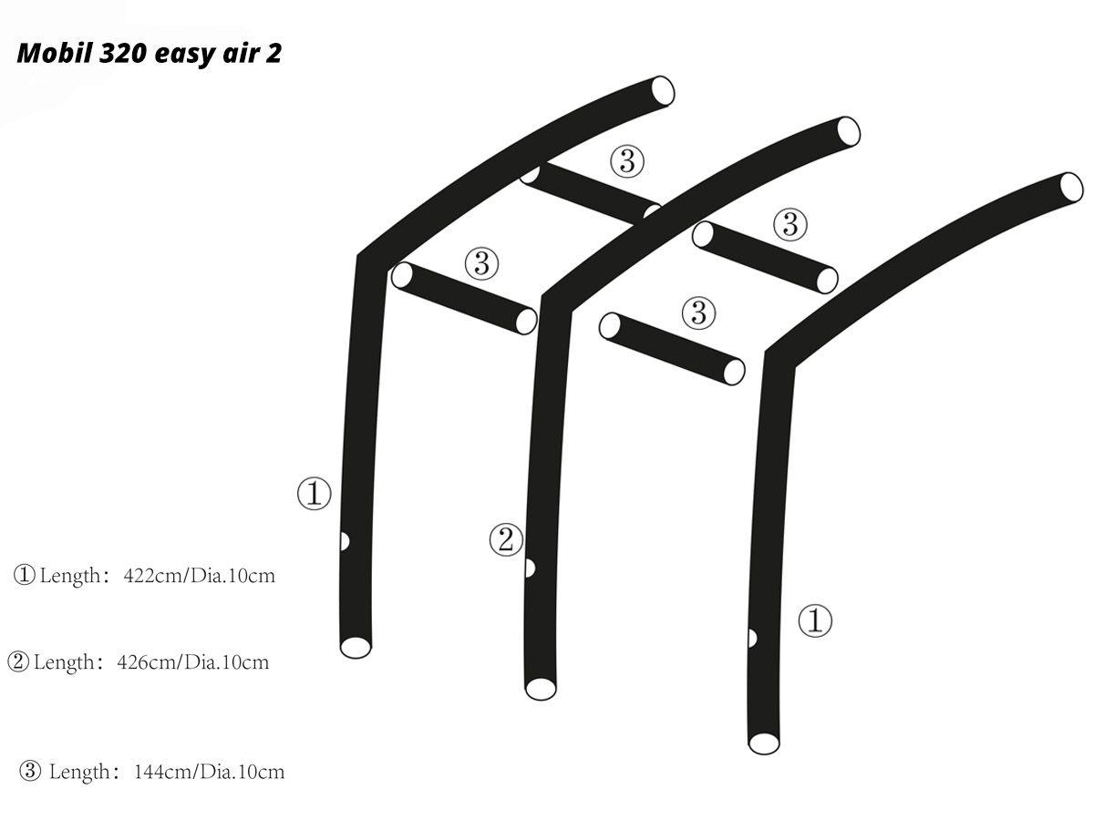 Obelink Mobil 320 Easy Air maat 2 hoofd airtube midden