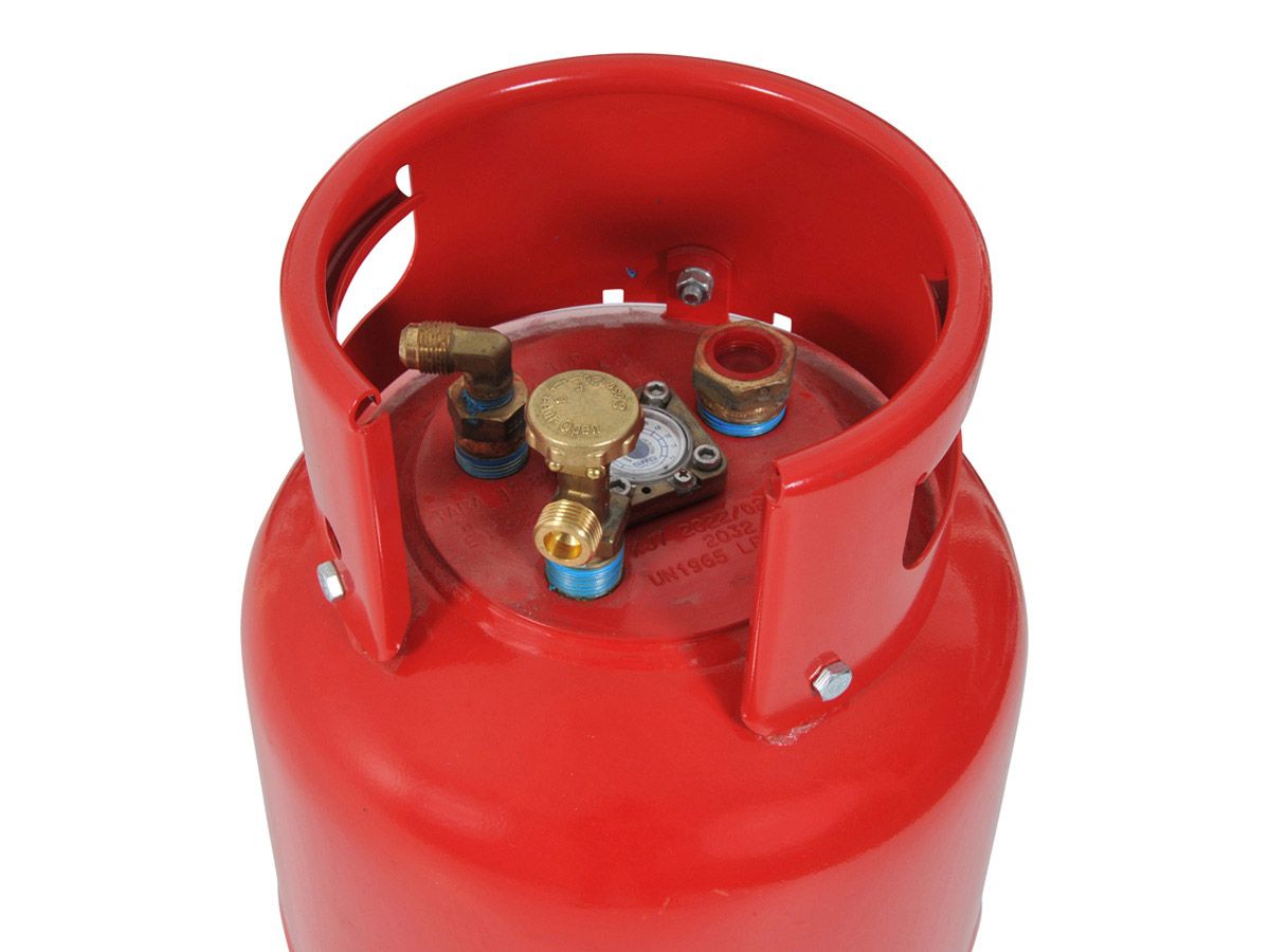 Badé 27 liter stalen LPG tank met knie koppeling