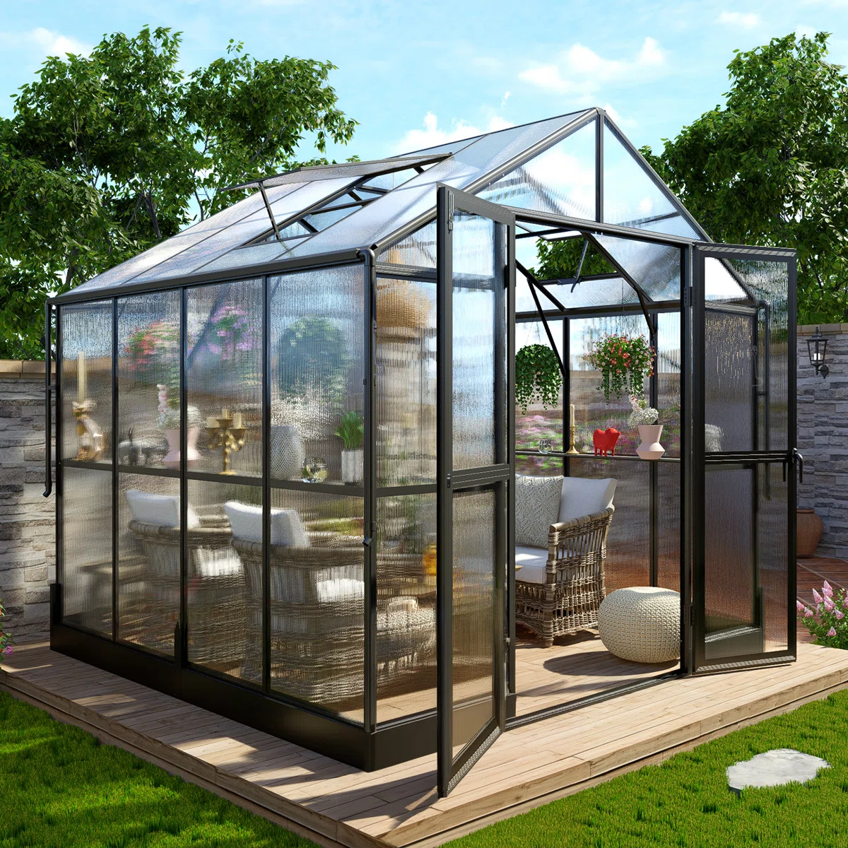 Aluminum Greenhouses for Outdoors, Polycarbonate Greenhouse