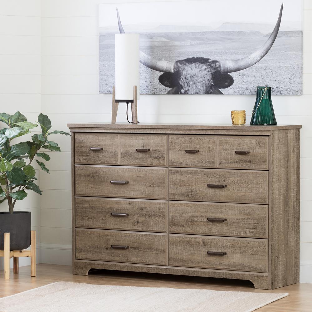 Versa 8-Drawer Gray Maple Dresser