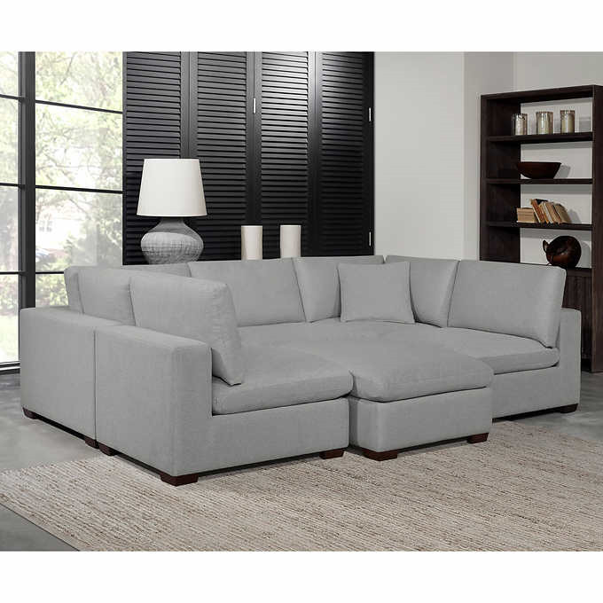 Thomasville Lowell 8-Piece Fabric Modular Sectional（Gray）