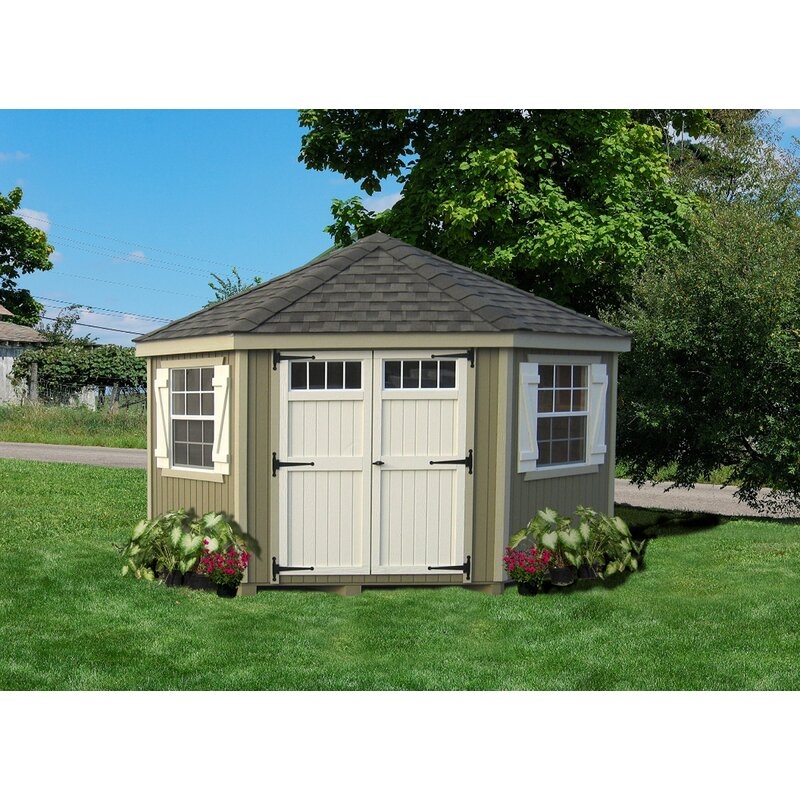 Colonial 10 ft. W x 10 ft. D Wooden Storage Shed