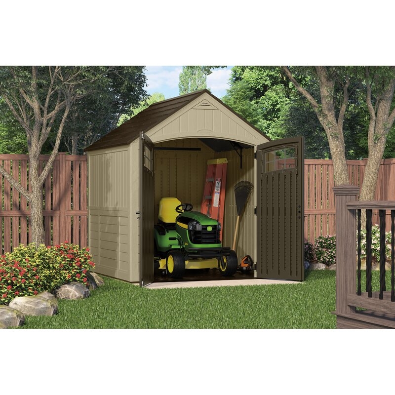 Outdoor Sutton 7 1/2 ft. W x 7 ft. D Resin Storage Shed