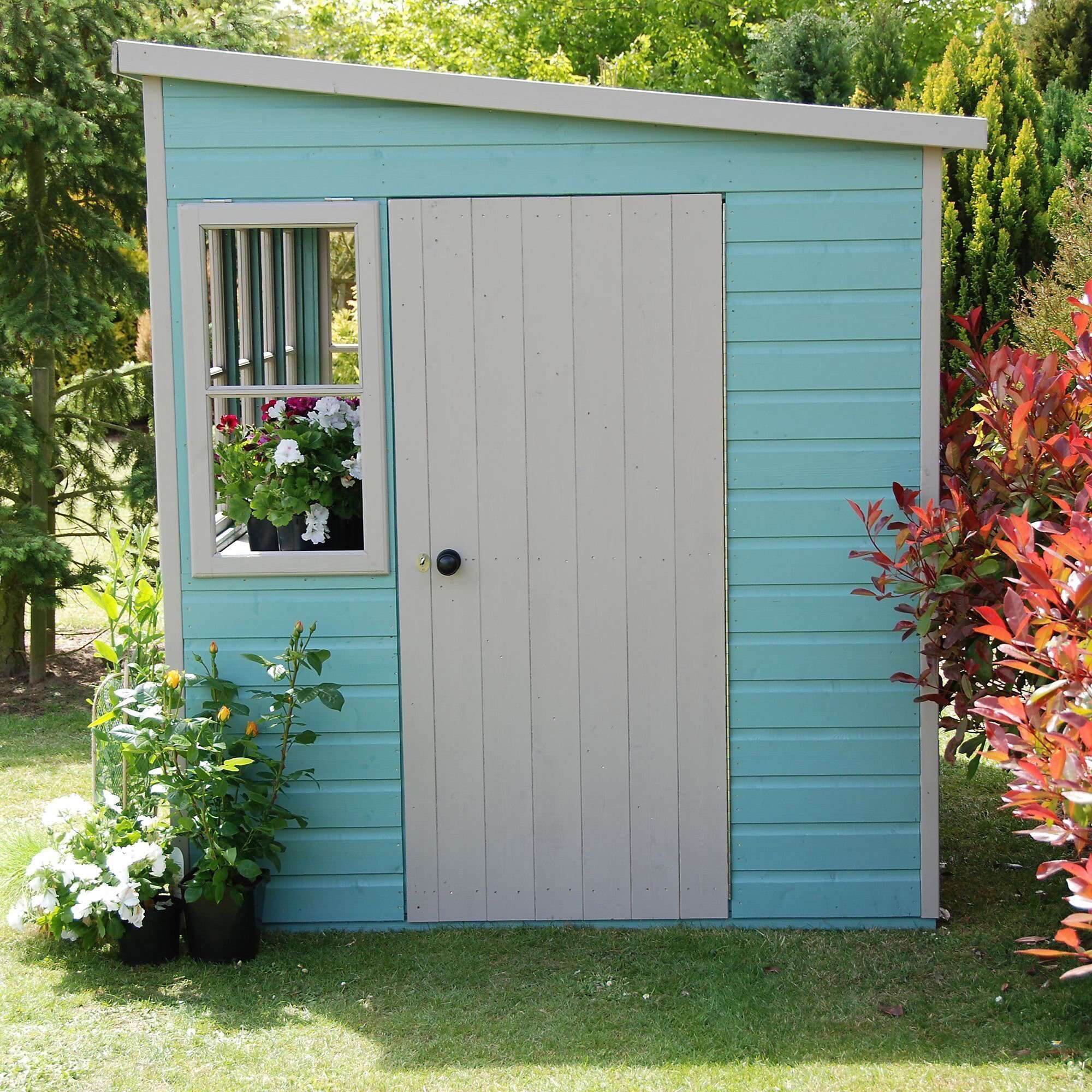 10' x 10' Sun Pent Wooden Garden Potting Shed