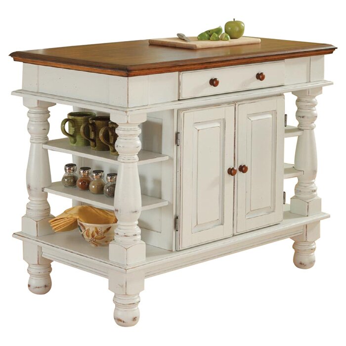 Aamyah Solid Wood Kitchen Island
